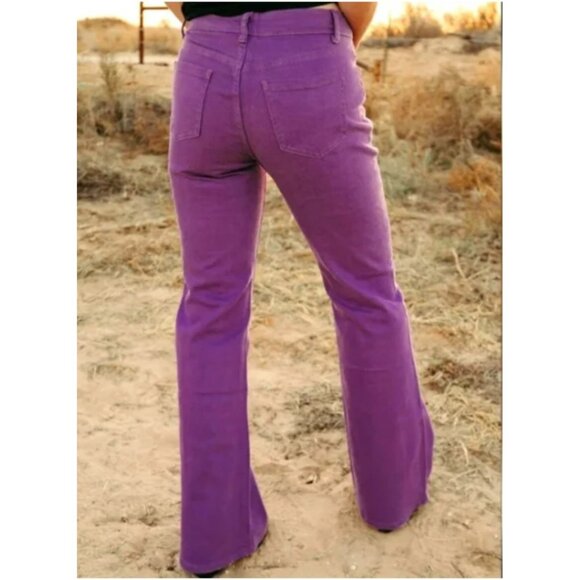 NWT Western Sterling Kreek Purple Flared Jeans Size 3/4 Cotton/Spandex Stretch - Picture 14 of 14
